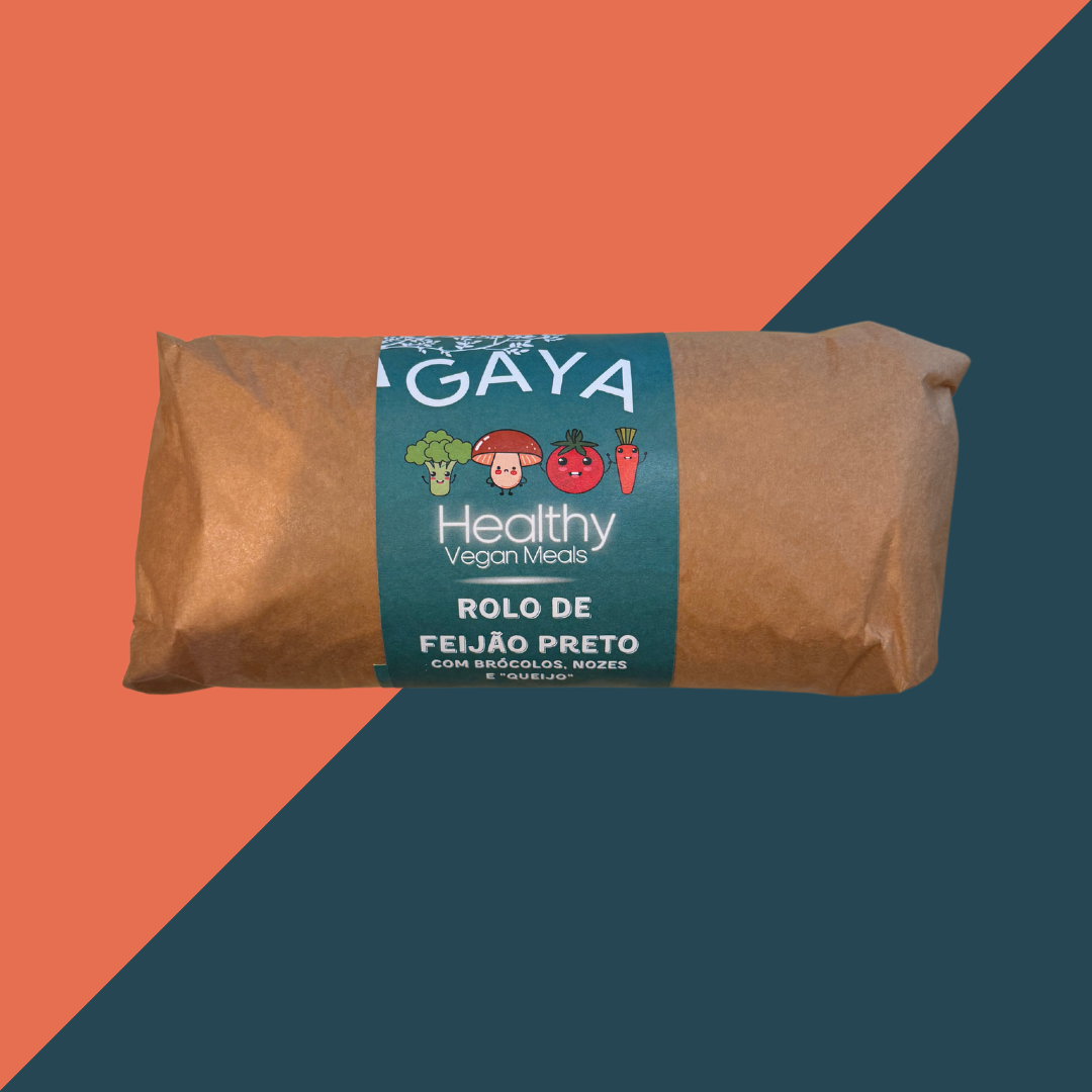 Rolo de Feijão Preto e Brócolos com "queijo"