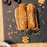 Croquetes Lentilhas, batata doce, nozes e azeitonas